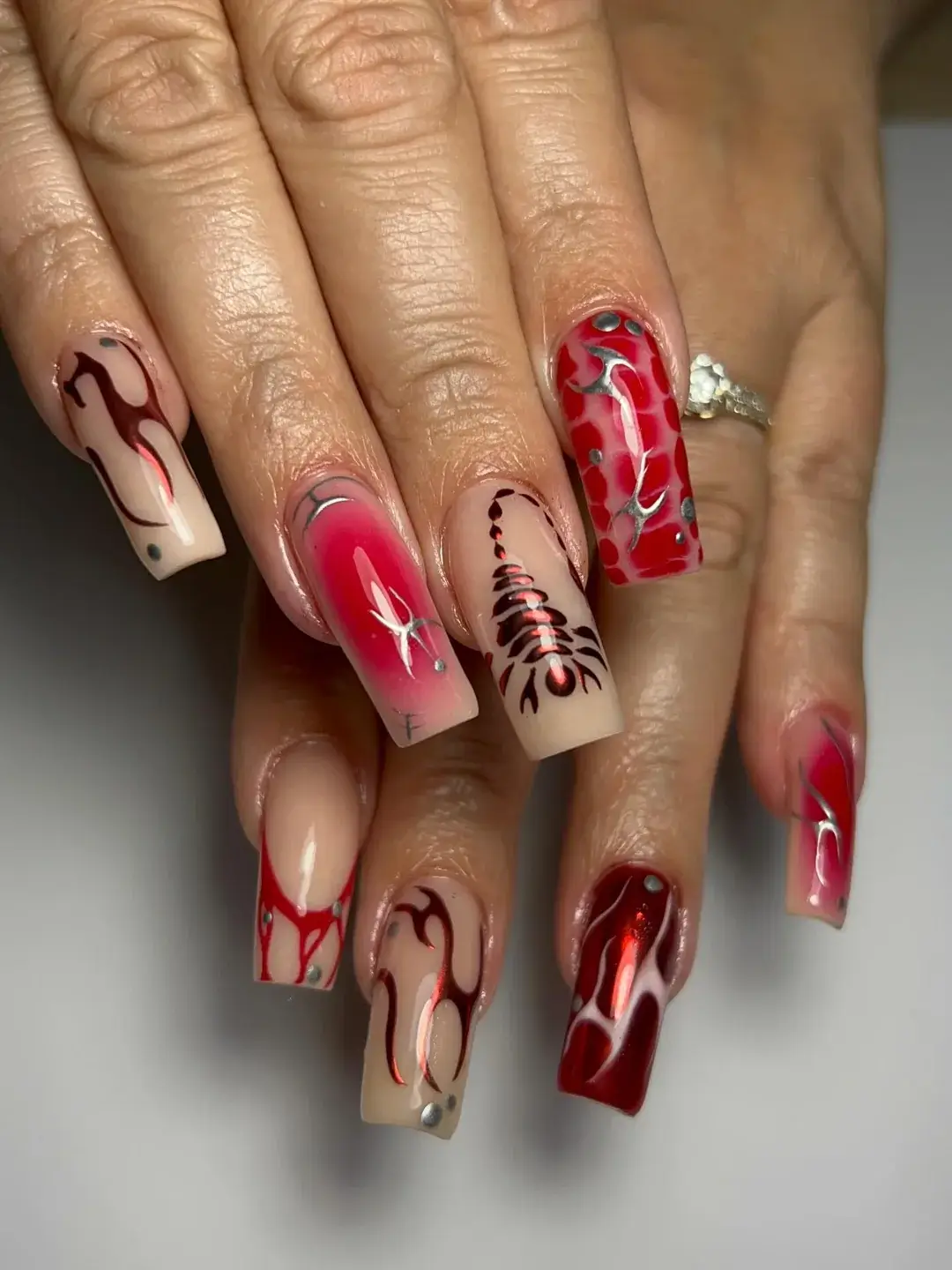 Acrylic almond shape nails at A-List Nails Kissimmee