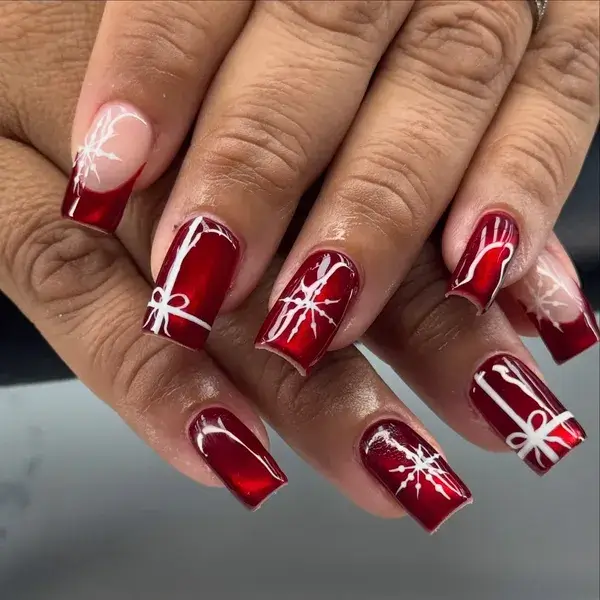 Christmas Red Snowflake at A-List Nails & Spa Kissimmee