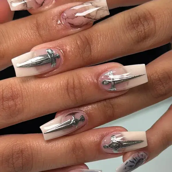 Acrylic nails and gel nails by A-List Nails & Spa Kissimmee demonstrating different manicure finishes and styles