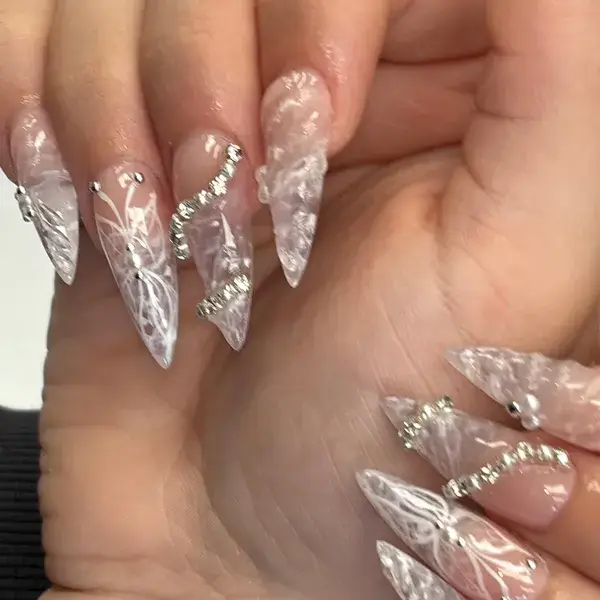 Sheer 3D Flower Butterfly II at A-List Nails & Spa Kissimmee