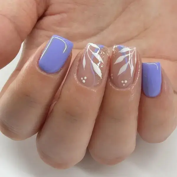 Periwinkle Floral Accent at A-List Nails & Spa Kissimmee