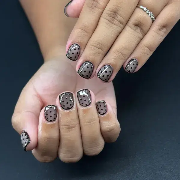 Sheer Black Polka Dot II at A-List Nails & Spa Kissimmee