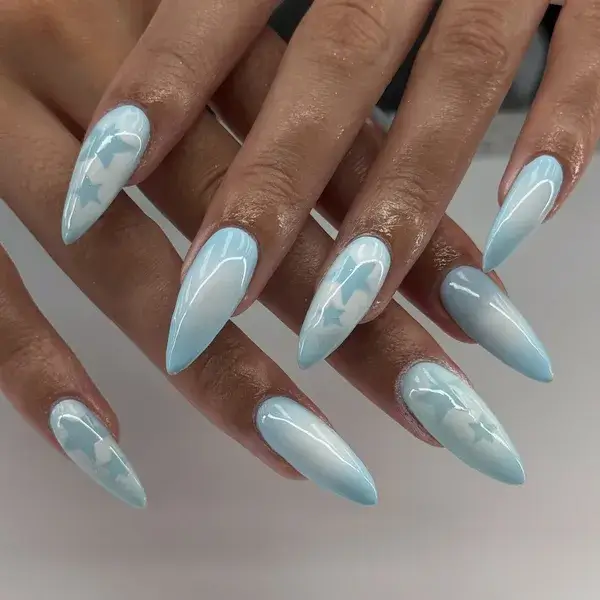 Gel-X Baby Blue Cloud at A-List Nails & Spa Kissimmee