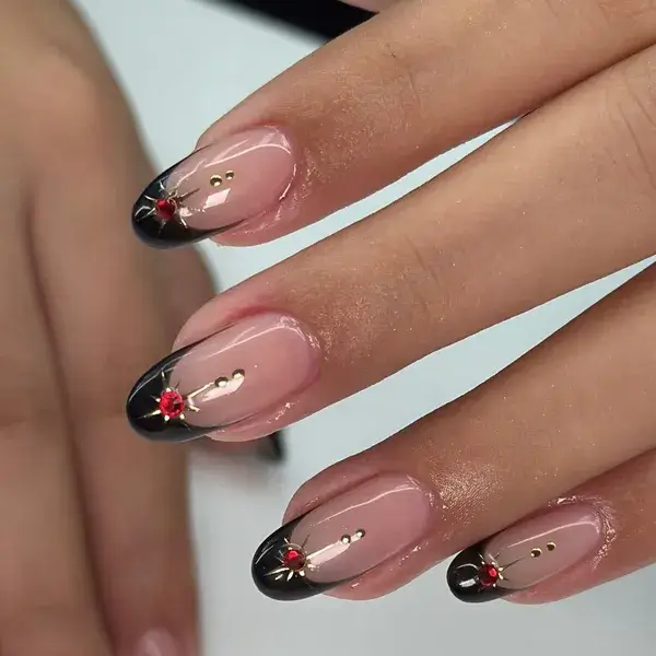 Black French · Ruby Gems at A-List Nails & Spa Kissimmee