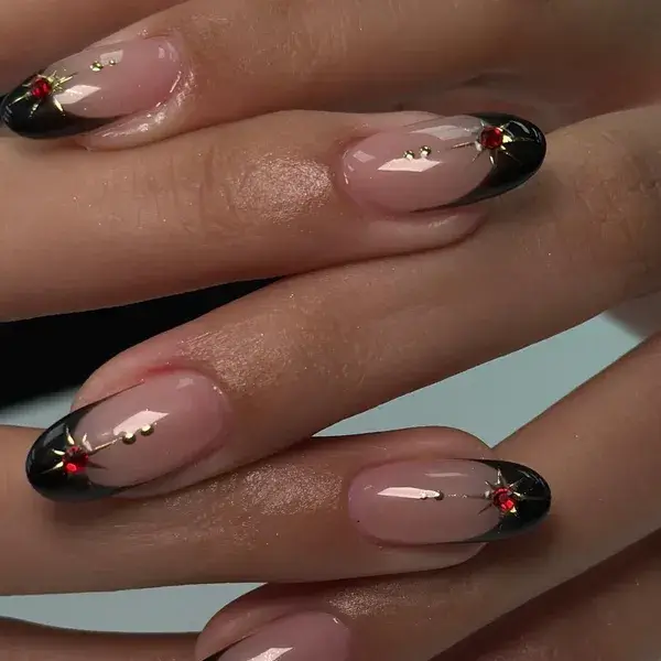 Black French · Ruby Gems II at A-List Nails & Spa Kissimmee