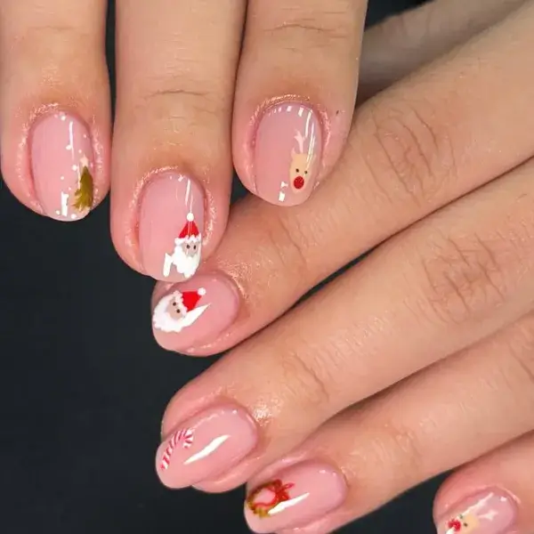 Christmas Santa Characters at A-List Nails & Spa Kissimmee