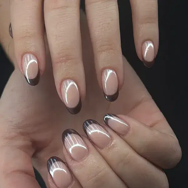 Dark French Swirl II at A-List Nails & Spa Kissimmee