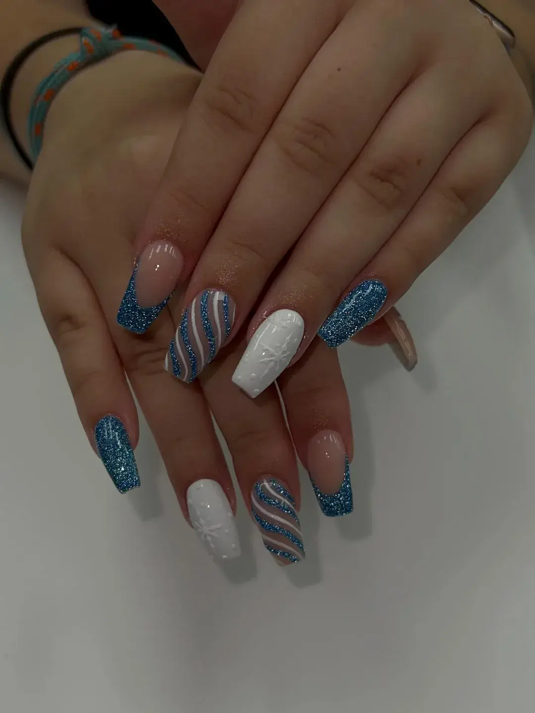 French tip nail art at A-List Nails Kissimmee