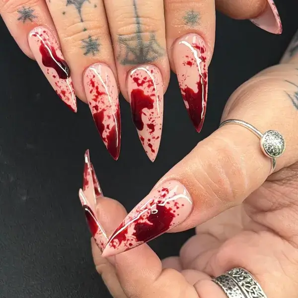 Halloween Blood Splatter at A-List Nails & Spa Kissimmee