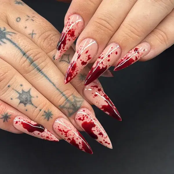 Halloween Blood Splatter II at A-List Nails & Spa Kissimmee