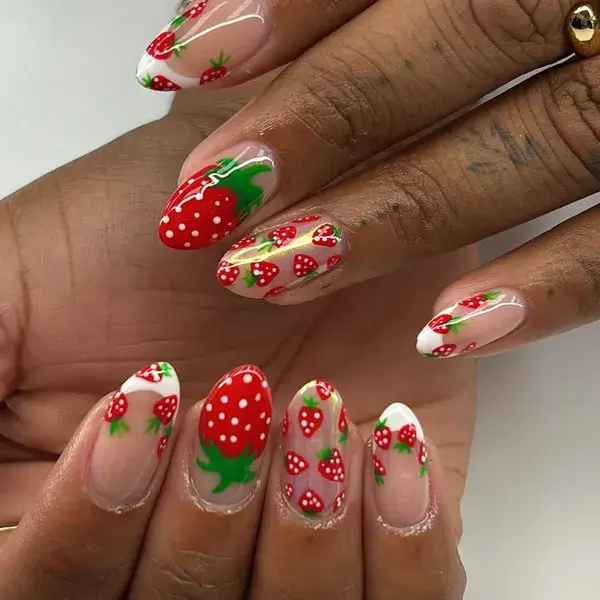 Strawberry Fruit Design II at A-List Nails & Spa Kissimmee