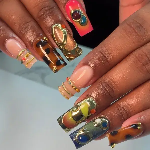 Tortoise Gemstone at A-List Nails & Spa Kissimmee