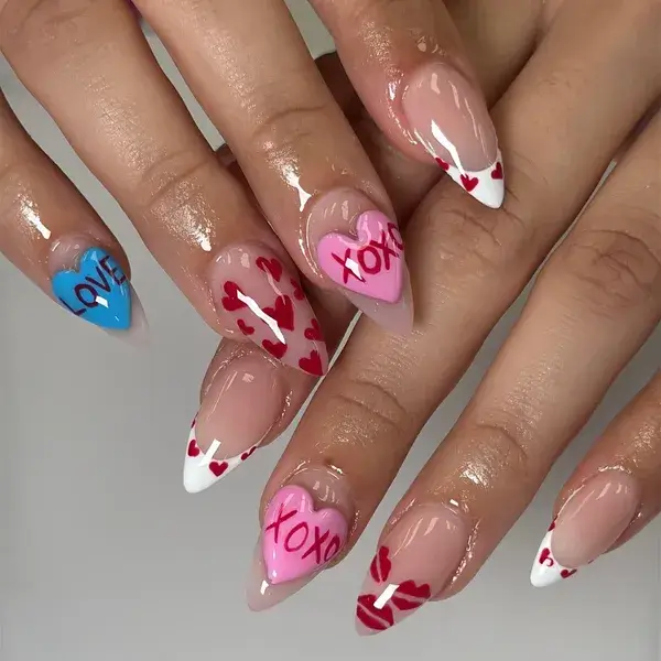 Valentine's Candy Hearts at A-List Nails & Spa Kissimmee